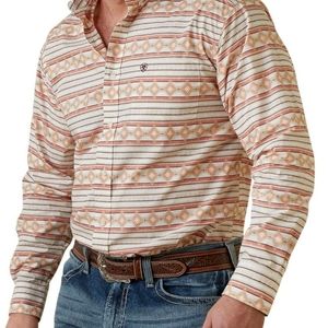 Ariat Antonio Classic Fit L/S button-down, Orange in men's XXL Item 10045051